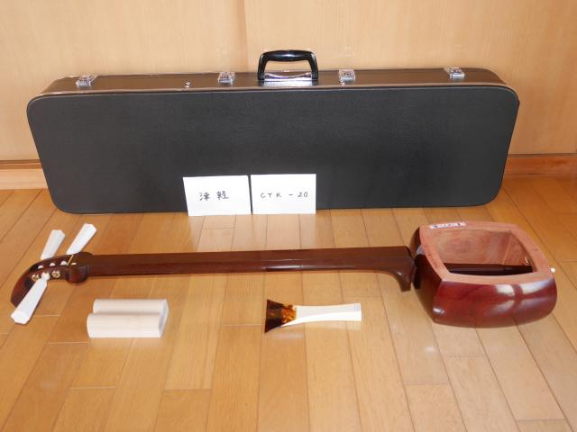 紅木津軽金細三味線(中古)1寸[CTK-20]