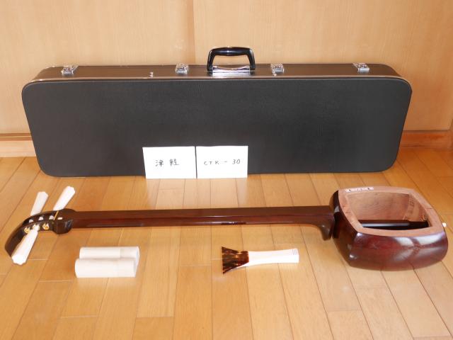 紅木津軽金細三味線(中古)1寸[CTKー30]