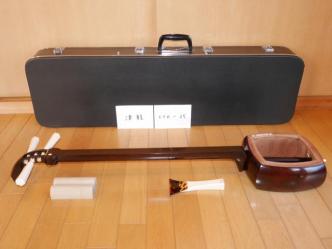 紅木津軽金細三味線(中古)1寸[CTK-25]