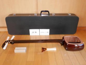 紅木津軽金細三味線(中古)女性用津軽、9分5厘[CTLー28]