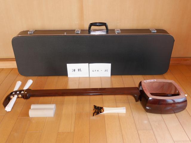 紅木津軽金細三味線(中古)1寸[CTKー25]